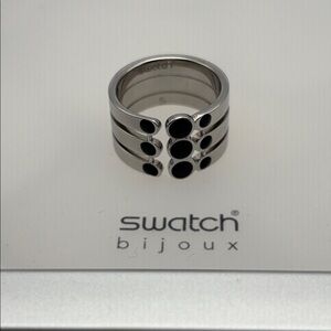Swatch Bijoux Silver Toned Ring - size 5